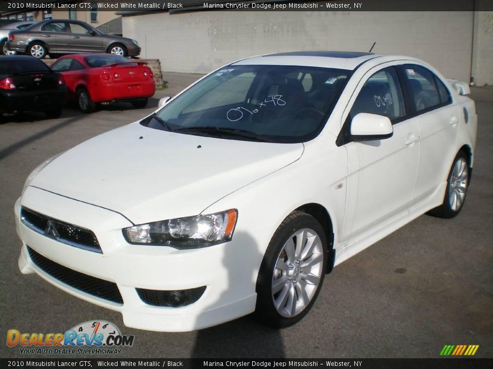 2010 Mitsubishi Lancer GTS Wicked White Metallic / Black Photo #1