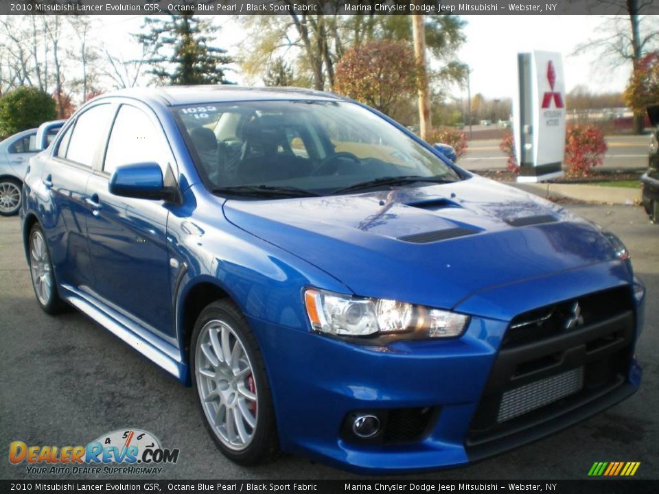 2010 Mitsubishi Lancer Evolution GSR Octane Blue Pearl / Black Sport Fabric Photo #13