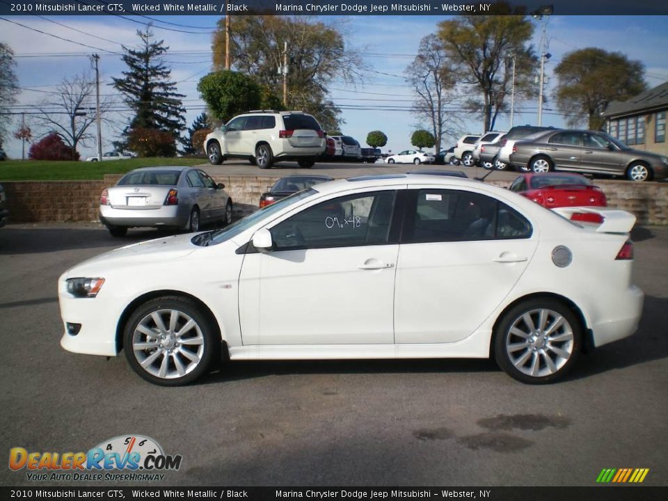 2010 Mitsubishi Lancer GTS Wicked White Metallic / Black Photo #7