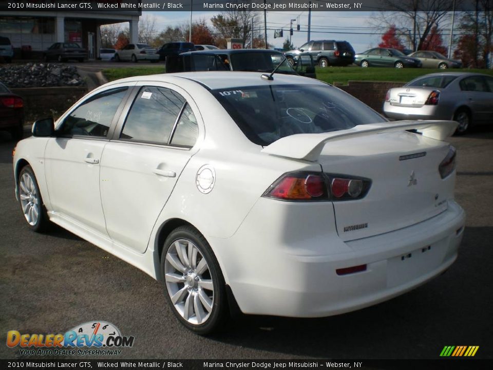2010 Mitsubishi Lancer GTS Wicked White Metallic / Black Photo #8