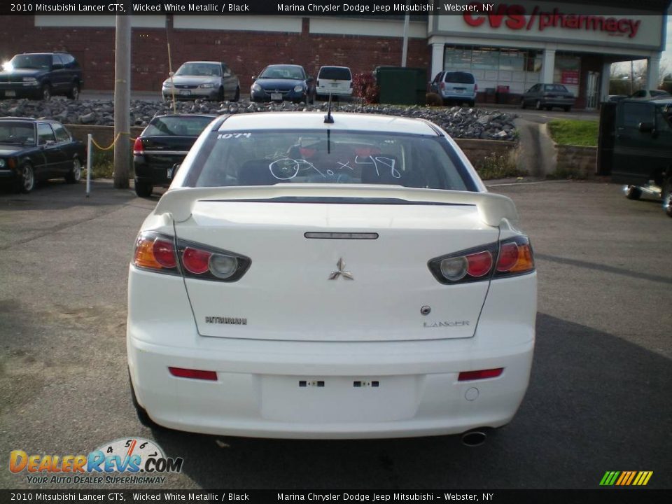 2010 Mitsubishi Lancer GTS Wicked White Metallic / Black Photo #9
