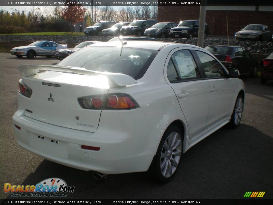 2010 Mitsubishi Lancer GTS Wicked White Metallic / Black Photo #10