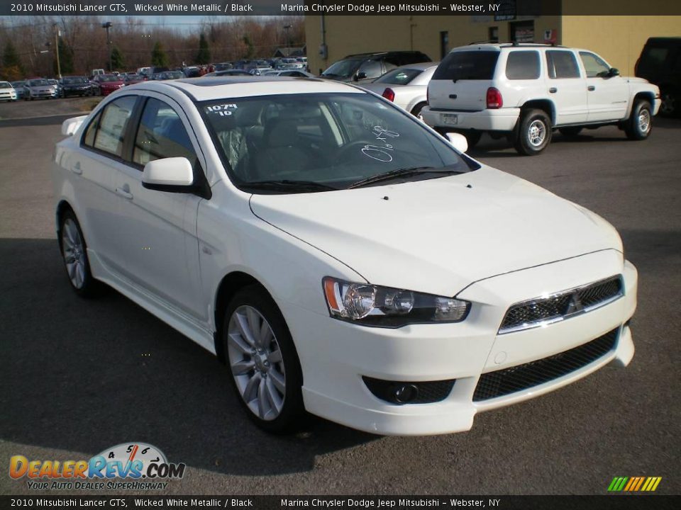 2010 Mitsubishi Lancer GTS Wicked White Metallic / Black Photo #12