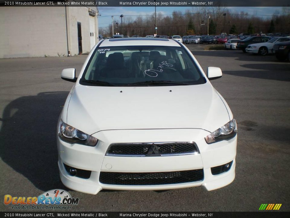 2010 Mitsubishi Lancer GTS Wicked White Metallic / Black Photo #13