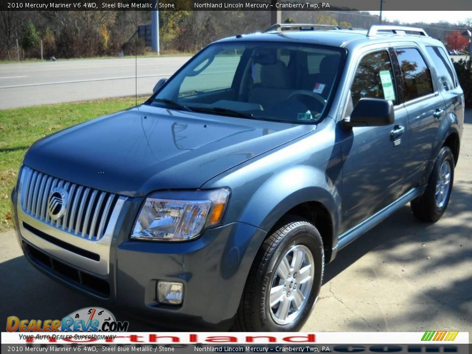 2010 Mercury Mariner V6 4WD Steel Blue Metallic / Stone Photo #13