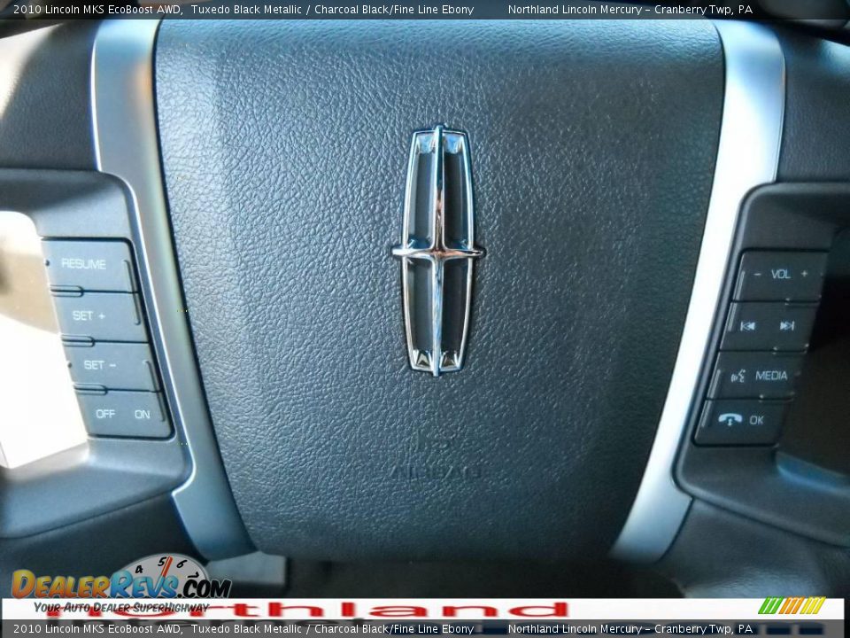 2010 Lincoln MKS EcoBoost AWD Tuxedo Black Metallic / Charcoal Black/Fine Line Ebony Photo #19
