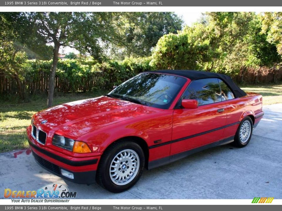 1995 BMW 3 Series 318i Convertible Bright Red / Beige Photo #2