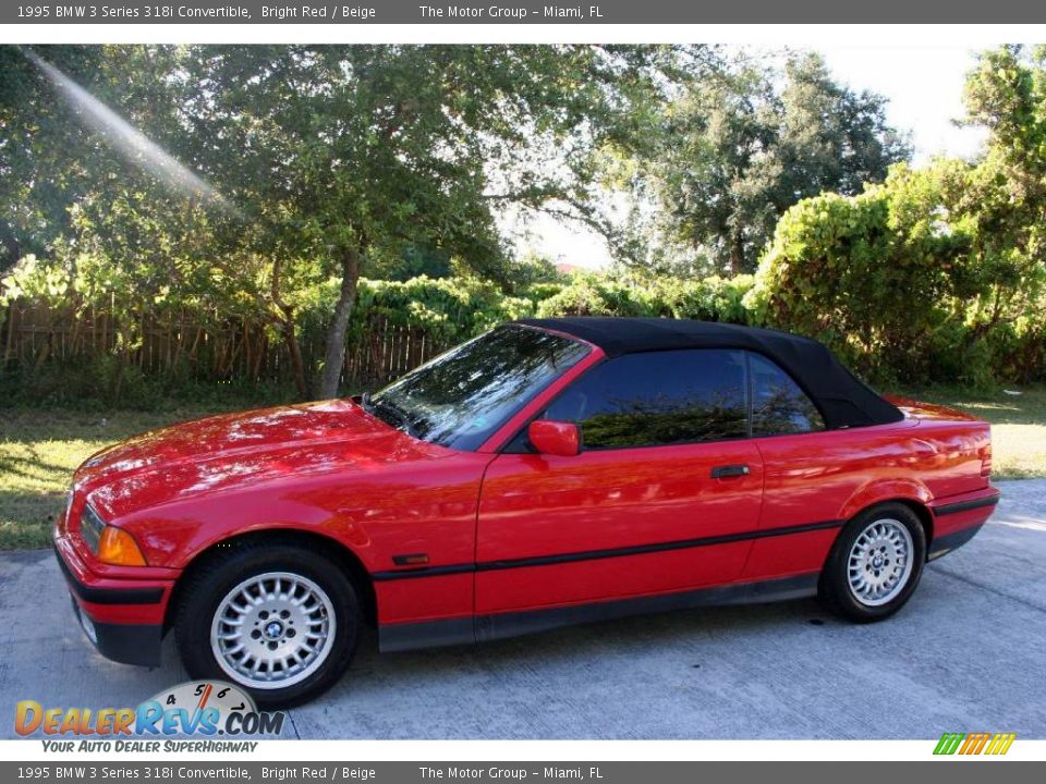 1995 BMW 3 Series 318i Convertible Bright Red / Beige Photo #3
