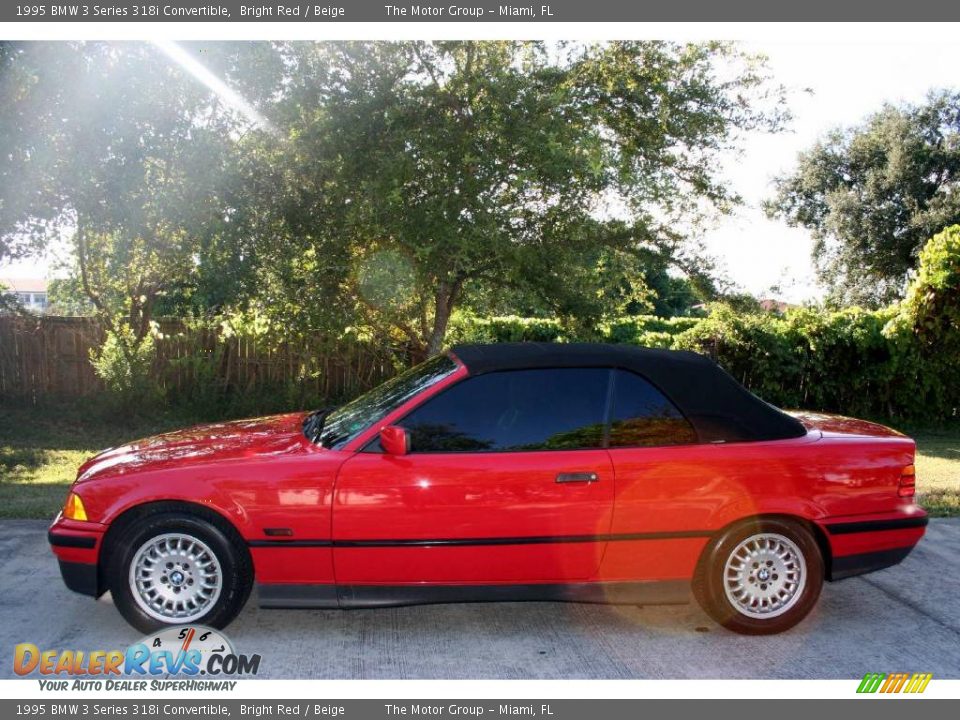1995 BMW 3 Series 318i Convertible Bright Red / Beige Photo #4