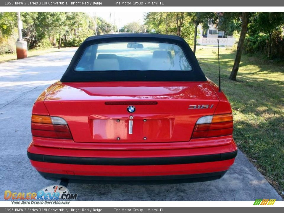 1995 BMW 3 Series 318i Convertible Bright Red / Beige Photo #9