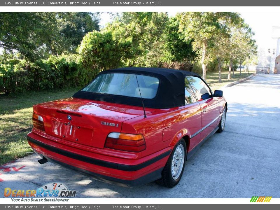 1995 BMW 3 Series 318i Convertible Bright Red / Beige Photo #10