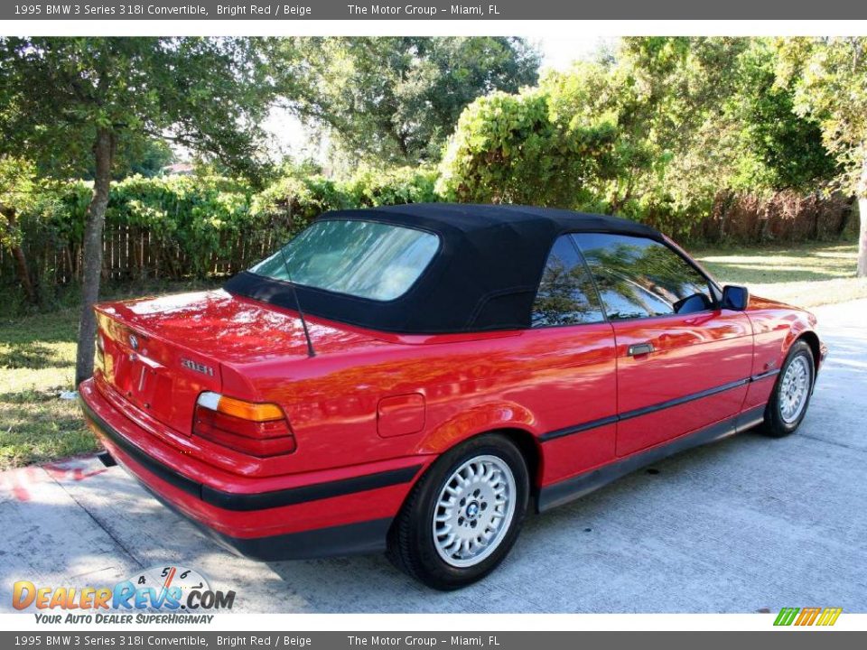 1995 BMW 3 Series 318i Convertible Bright Red / Beige Photo #11