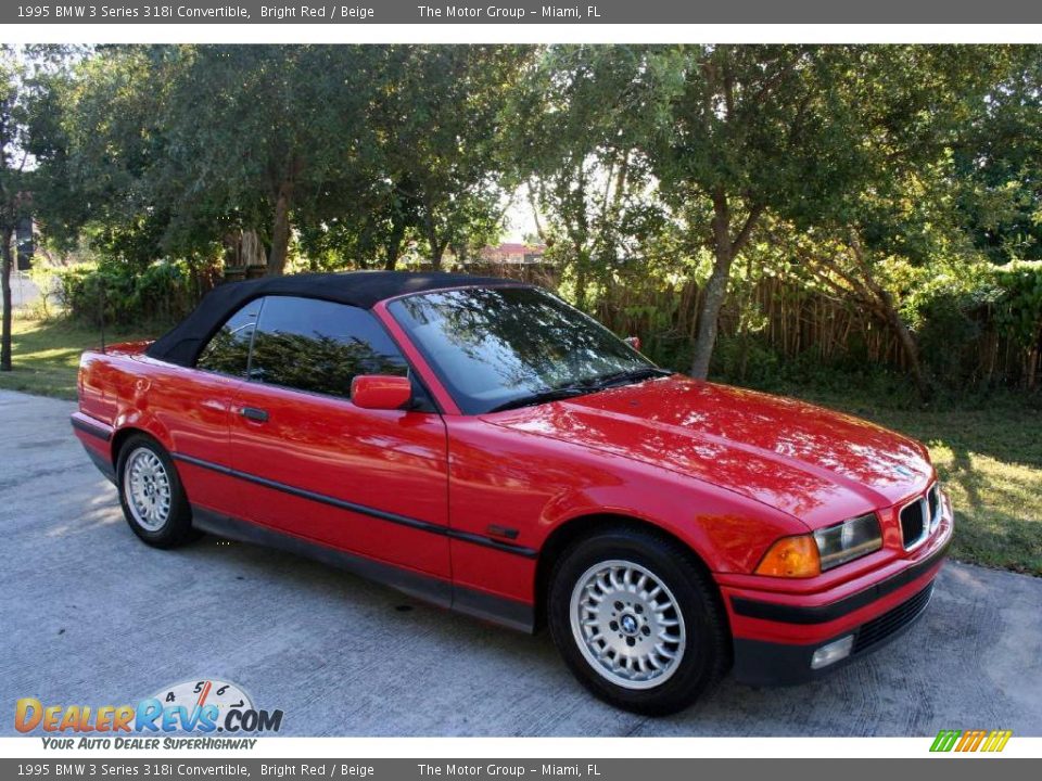 1995 BMW 3 Series 318i Convertible Bright Red / Beige Photo #15