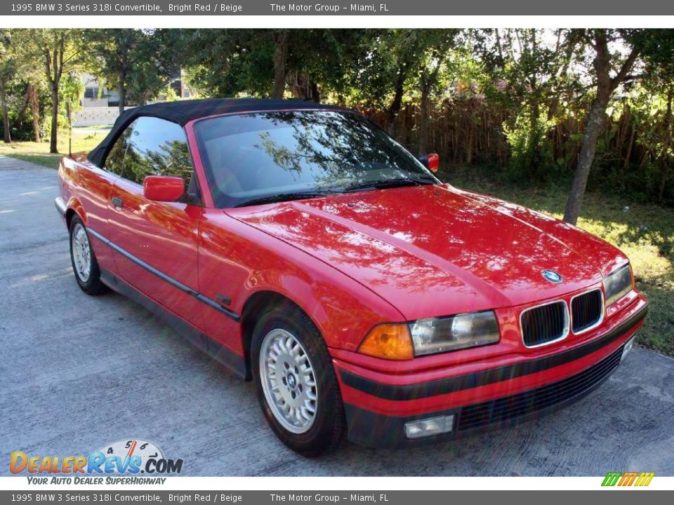 1995 BMW 3 Series 318i Convertible Bright Red / Beige Photo #16