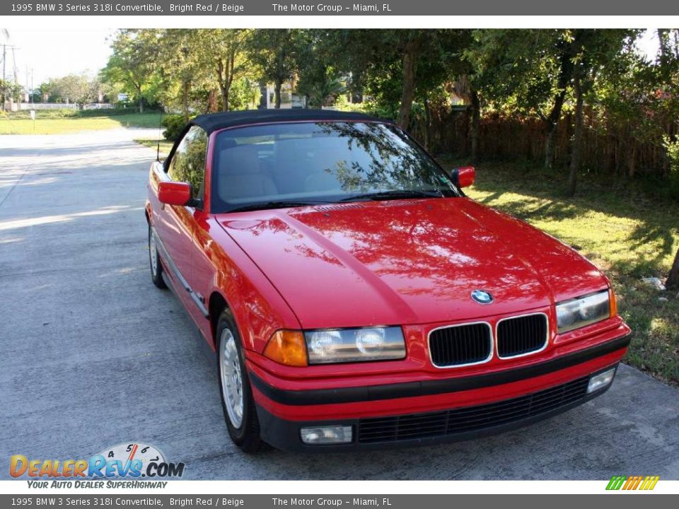 1995 BMW 3 Series 318i Convertible Bright Red / Beige Photo #17