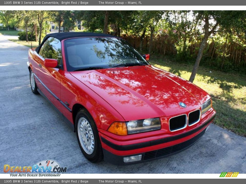 1995 BMW 3 Series 318i Convertible Bright Red / Beige Photo #19