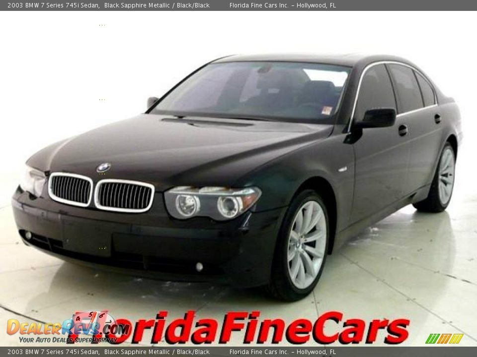 2003 BMW 7 Series 745i Sedan Black Sapphire Metallic / Black/Black Photo #1