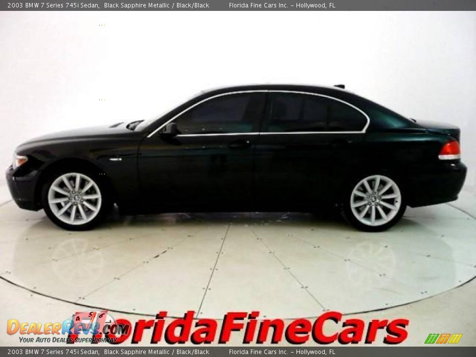 2003 BMW 7 Series 745i Sedan Black Sapphire Metallic / Black/Black Photo #3
