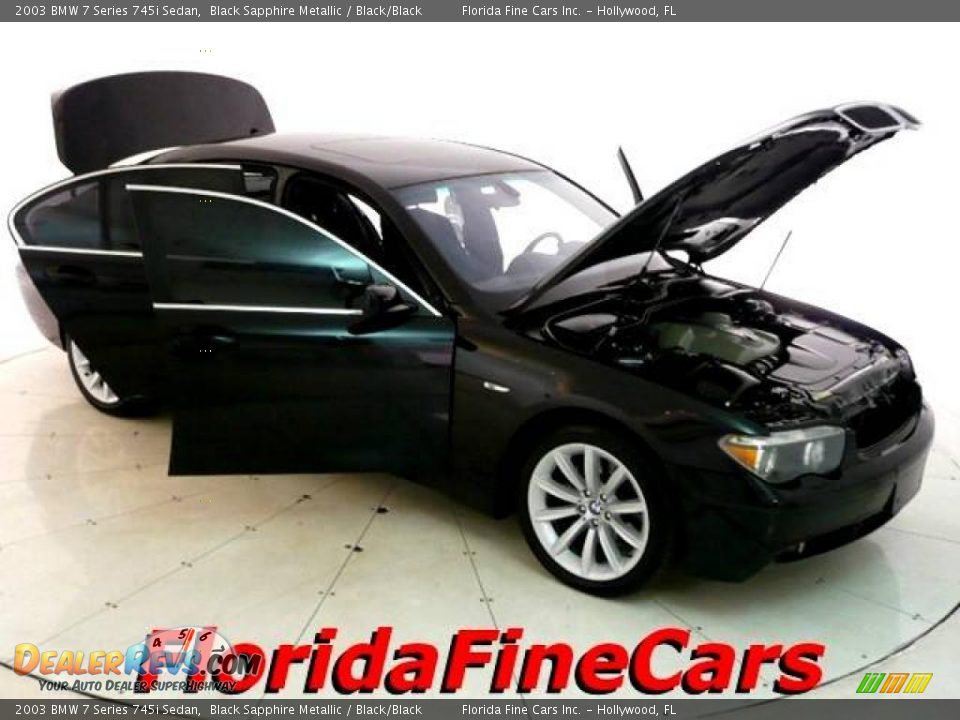 2003 BMW 7 Series 745i Sedan Black Sapphire Metallic / Black/Black Photo #7
