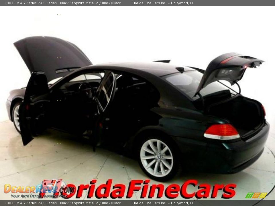 2003 BMW 7 Series 745i Sedan Black Sapphire Metallic / Black/Black Photo #8