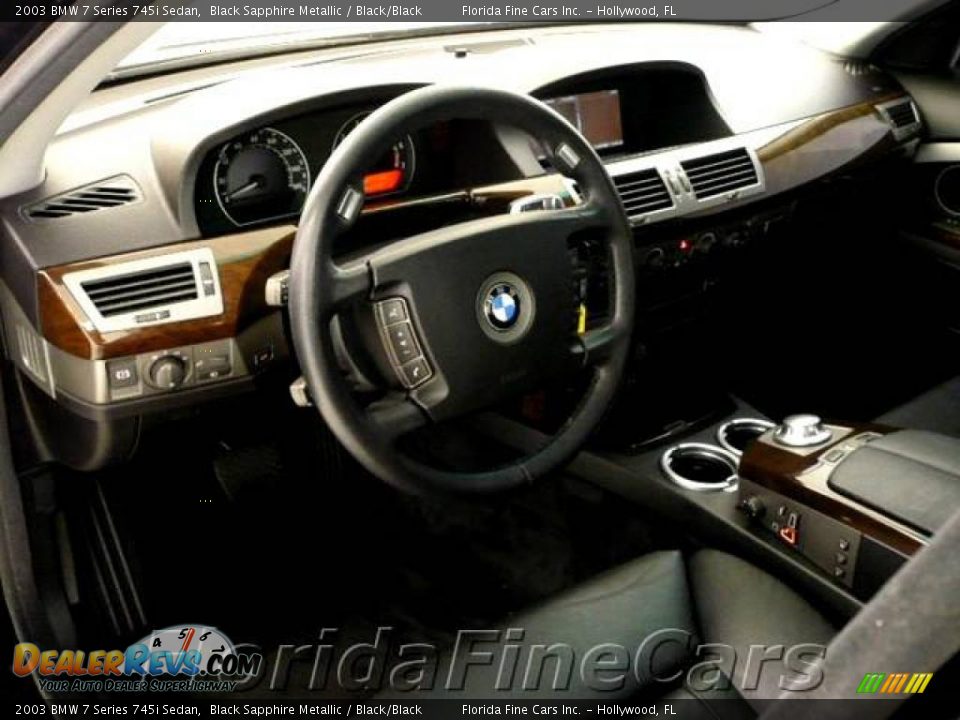 2003 BMW 7 Series 745i Sedan Black Sapphire Metallic / Black/Black Photo #12