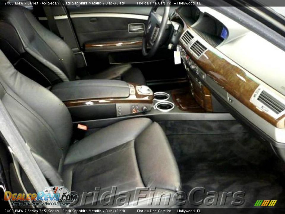 2003 BMW 7 Series 745i Sedan Black Sapphire Metallic / Black/Black Photo #13