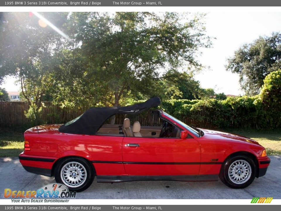 1995 BMW 3 Series 318i Convertible Bright Red / Beige Photo #29