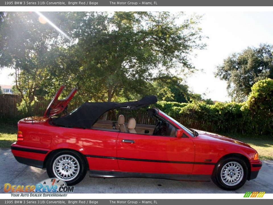 1995 BMW 3 Series 318i Convertible Bright Red / Beige Photo #30