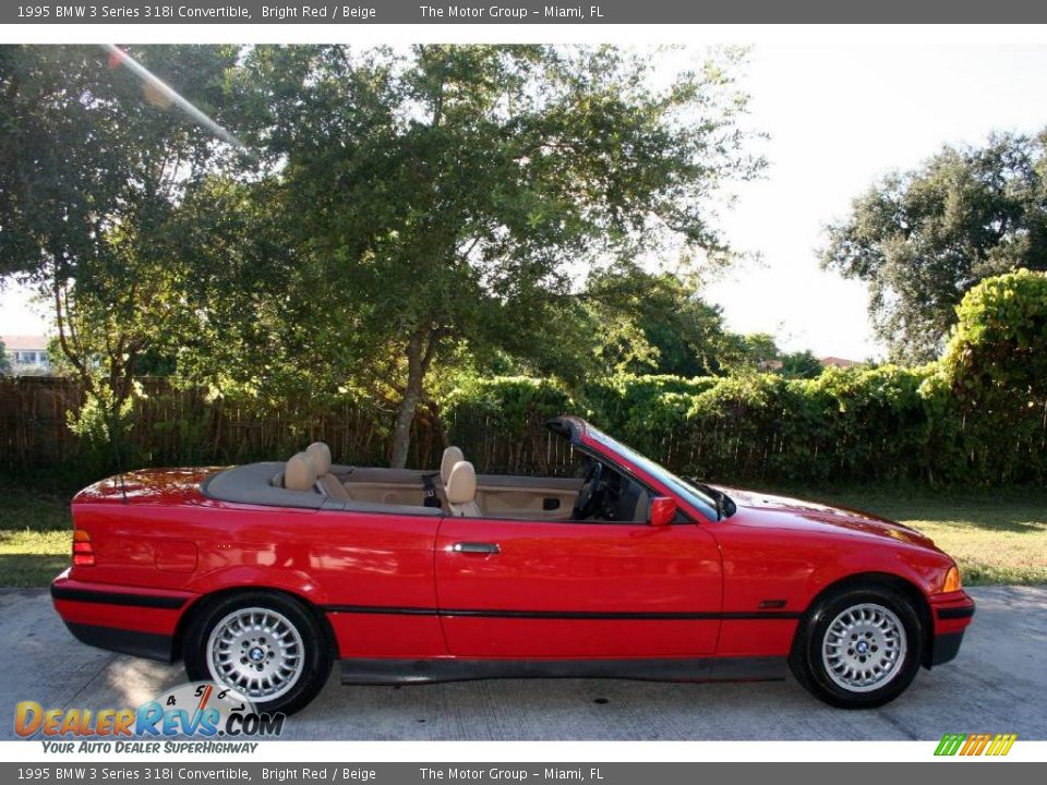 1995 BMW 3 Series 318i Convertible Bright Red / Beige Photo #31