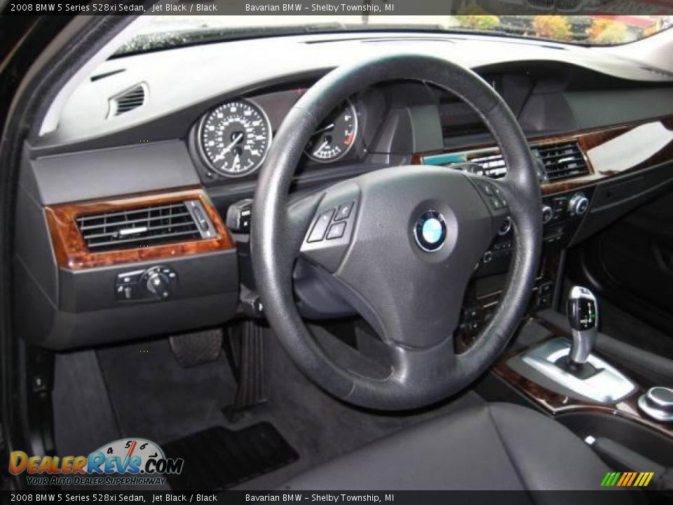 2008 BMW 5 Series 528xi Sedan Jet Black / Black Photo #13