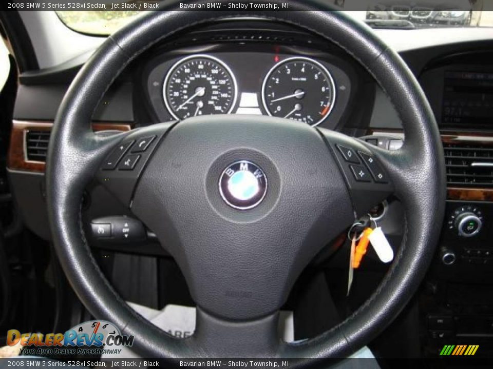 2008 BMW 5 Series 528xi Sedan Jet Black / Black Photo #23
