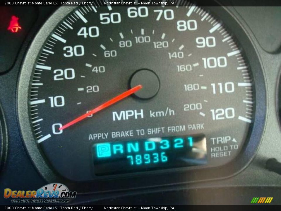 2000 Chevrolet Monte Carlo LS Torch Red / Ebony Photo #15
