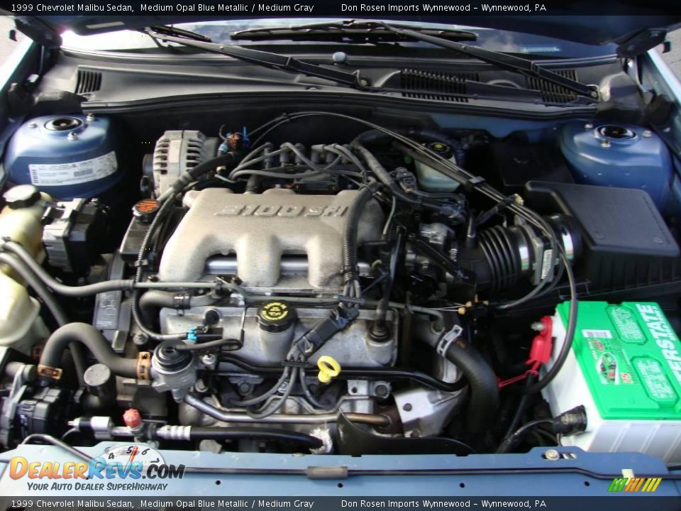 1999 Chevrolet Malibu Sedan Medium Opal Blue Metallic / Medium Gray Photo #33
