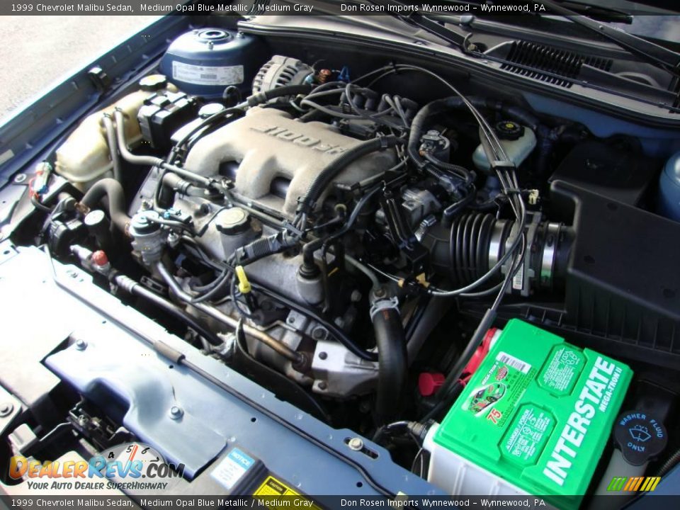 1999 Chevrolet Malibu Sedan Medium Opal Blue Metallic / Medium Gray Photo #34