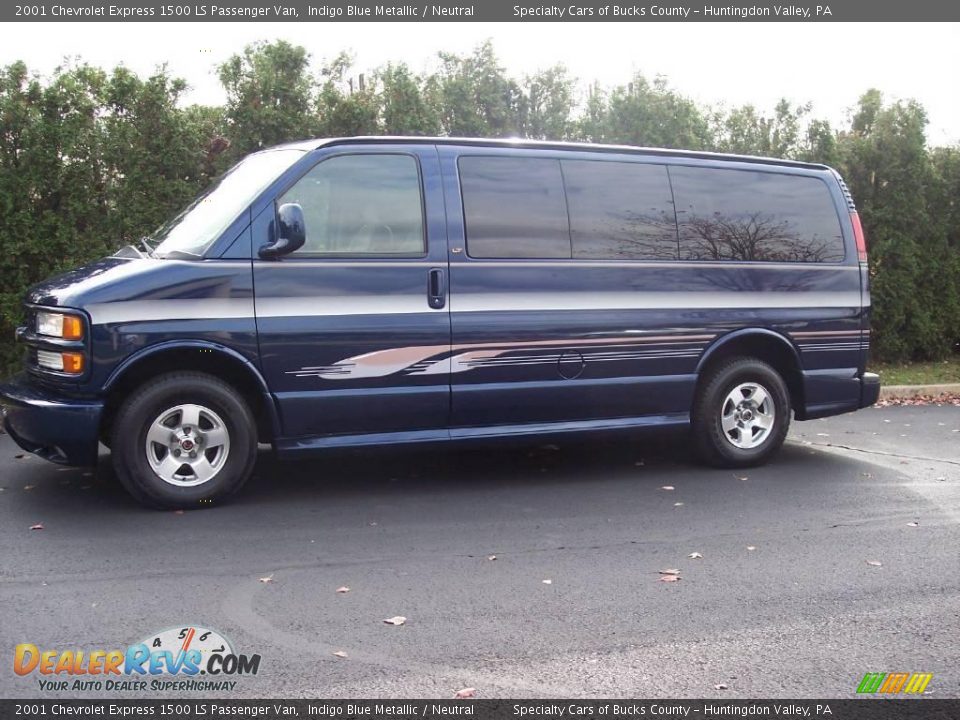 2001 Chevrolet Express 1500 LS Passenger Van Indigo Blue Metallic / Neutral Photo #5