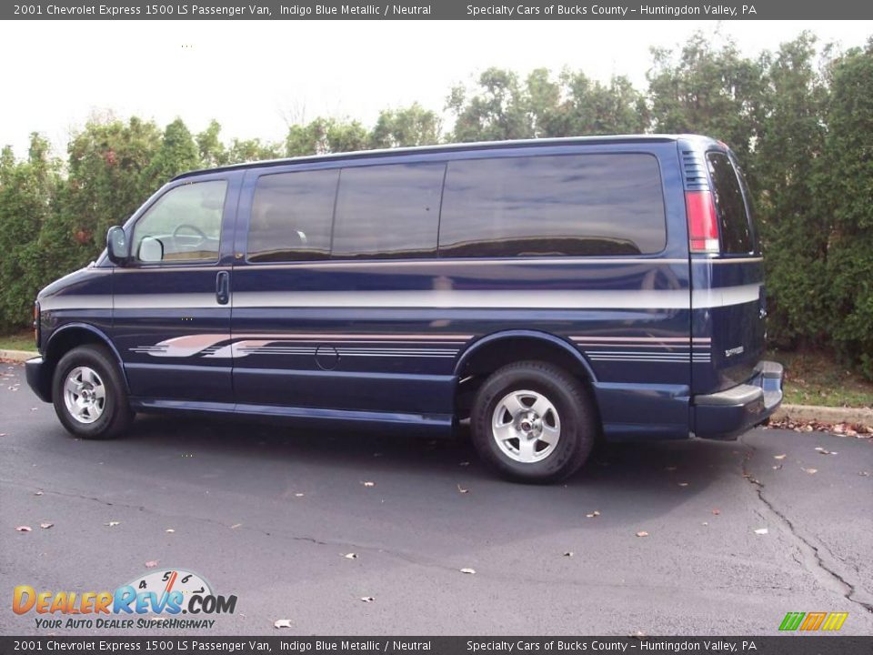 2001 Chevrolet Express 1500 LS Passenger Van Indigo Blue Metallic / Neutral Photo #7