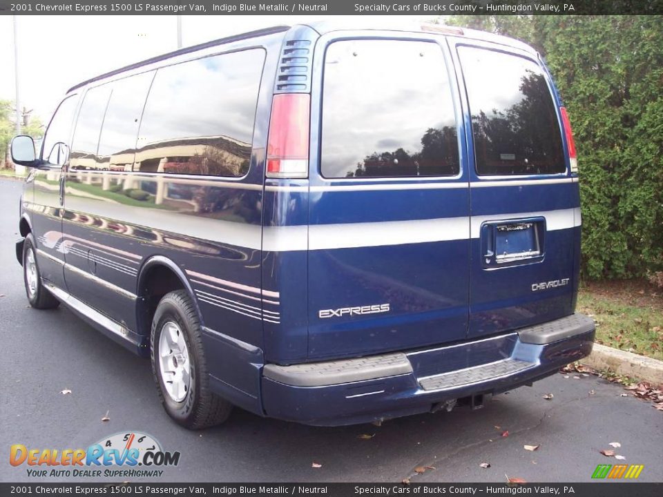 2001 Chevrolet Express 1500 LS Passenger Van Indigo Blue Metallic / Neutral Photo #8