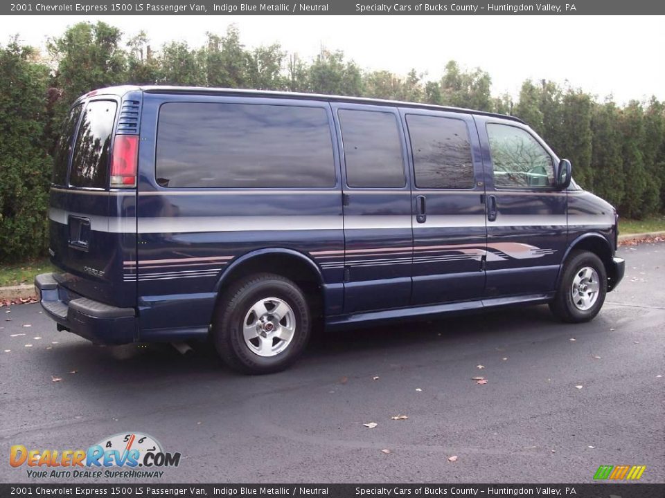 2001 Chevrolet Express 1500 LS Passenger Van Indigo Blue Metallic / Neutral Photo #16