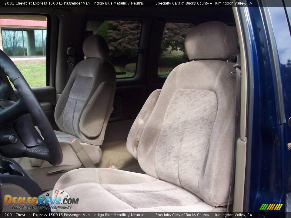 2001 Chevrolet Express 1500 LS Passenger Van Indigo Blue Metallic / Neutral Photo #22