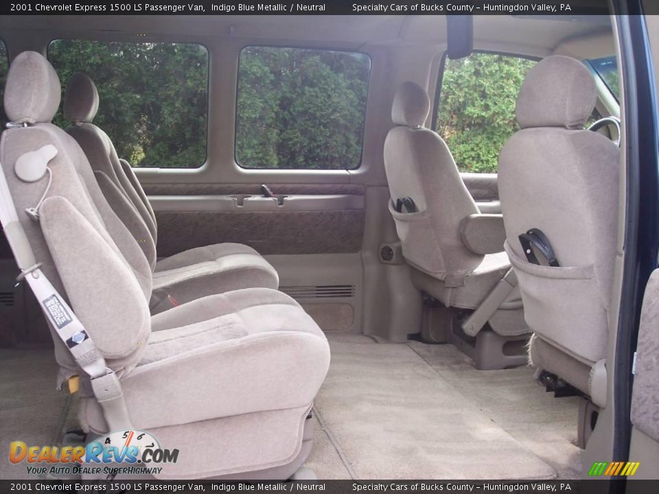 2001 Chevrolet Express 1500 LS Passenger Van Indigo Blue Metallic / Neutral Photo #28