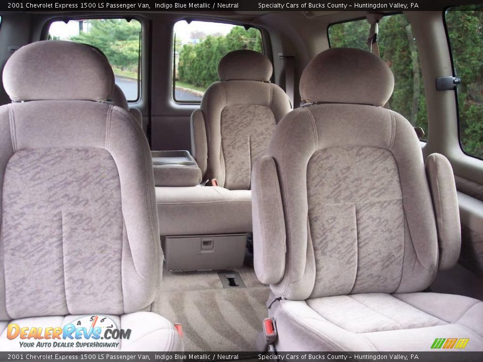 2001 Chevrolet Express 1500 LS Passenger Van Indigo Blue Metallic / Neutral Photo #32