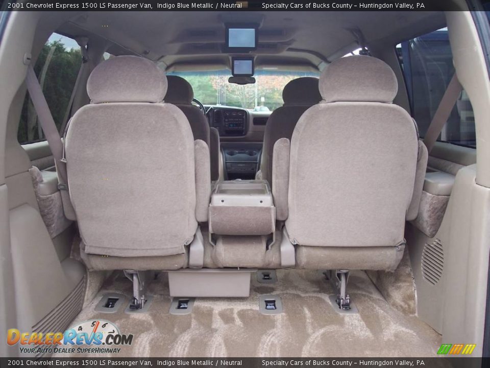 2001 Chevrolet Express 1500 LS Passenger Van Indigo Blue Metallic / Neutral Photo #34