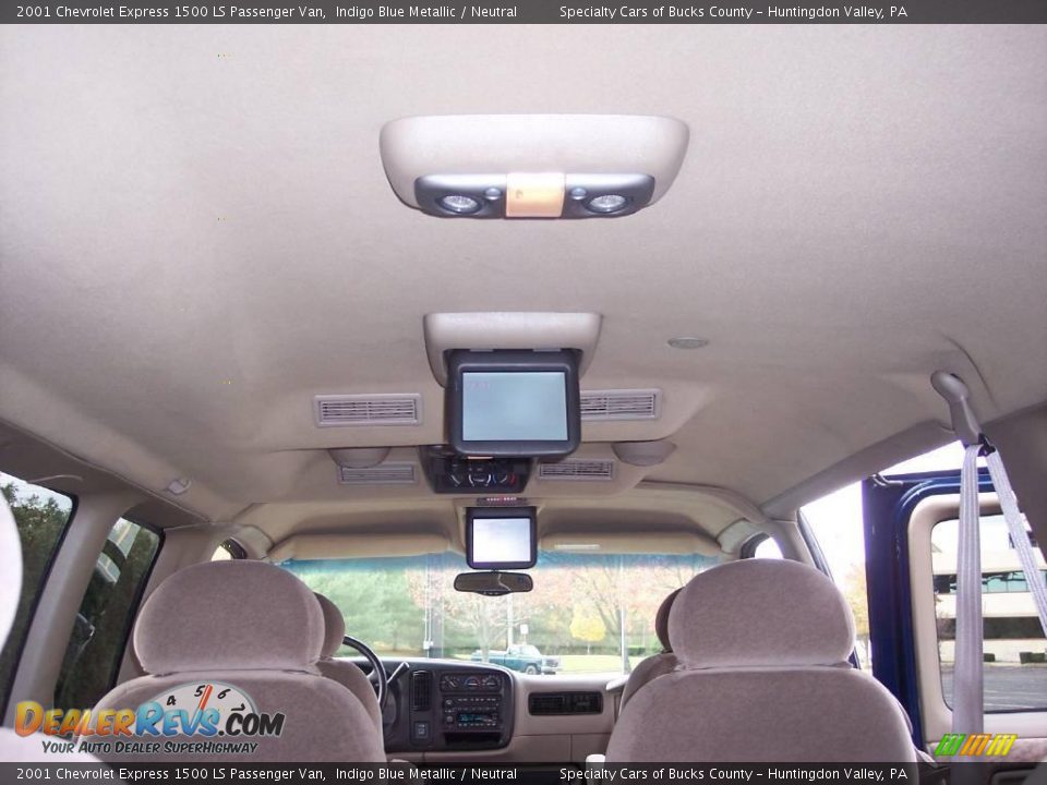 2001 Chevrolet Express 1500 LS Passenger Van Indigo Blue Metallic / Neutral Photo #35