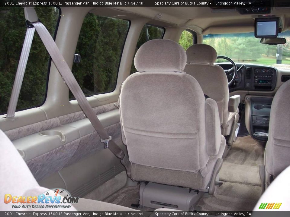 2001 Chevrolet Express 1500 LS Passenger Van Indigo Blue Metallic / Neutral Photo #36