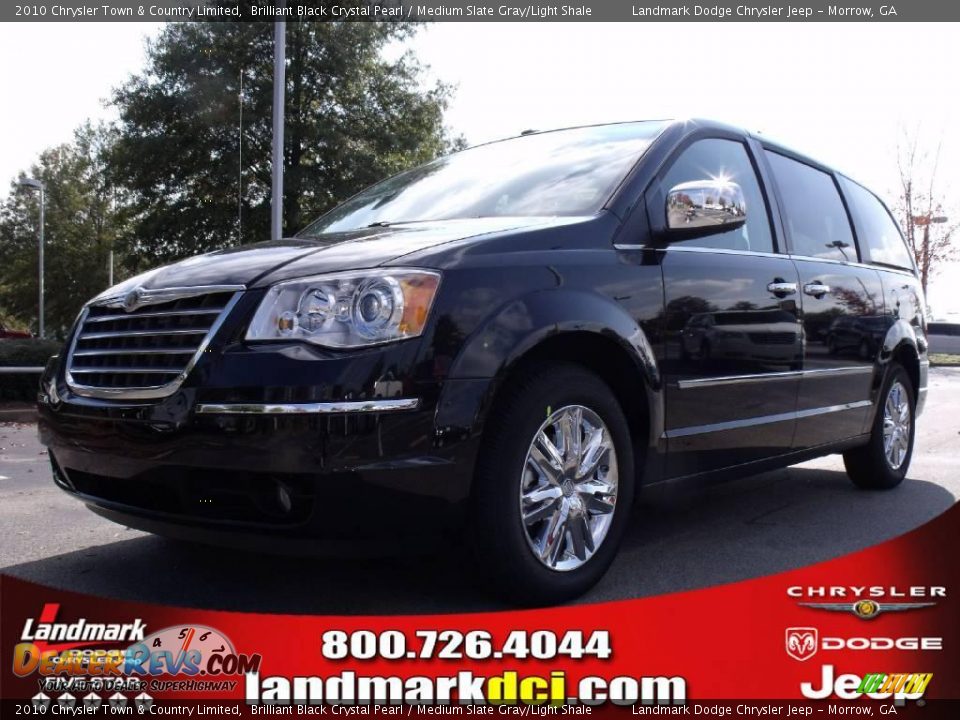 2010 Chrysler Town & Country Limited Brilliant Black Crystal Pearl / Medium Slate Gray/Light Shale Photo #1