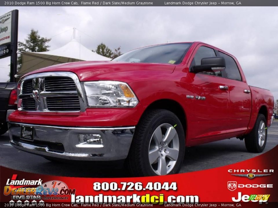 2010 Dodge Ram 1500 Big Horn Crew Cab Flame Red / Dark Slate/Medium Graystone Photo #1