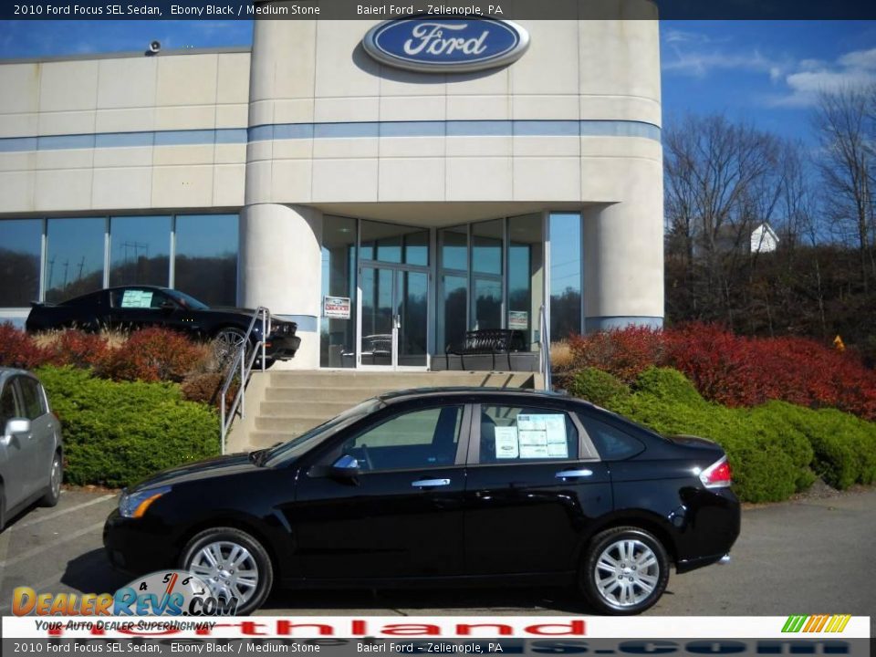 2010 Ford Focus SEL Sedan Ebony Black / Medium Stone Photo #1