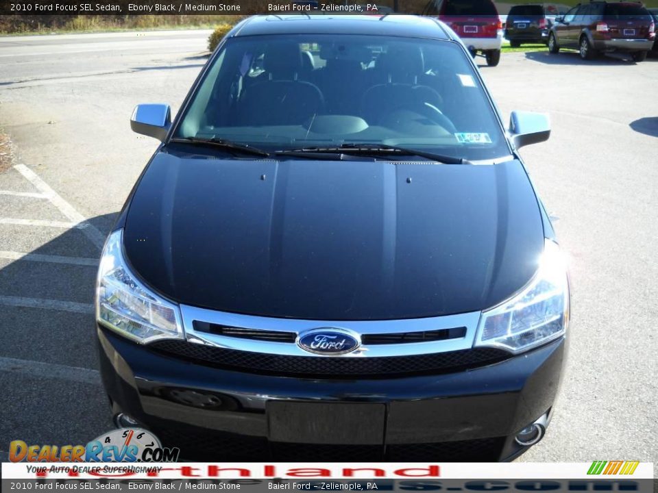 2010 Ford Focus SEL Sedan Ebony Black / Medium Stone Photo #3