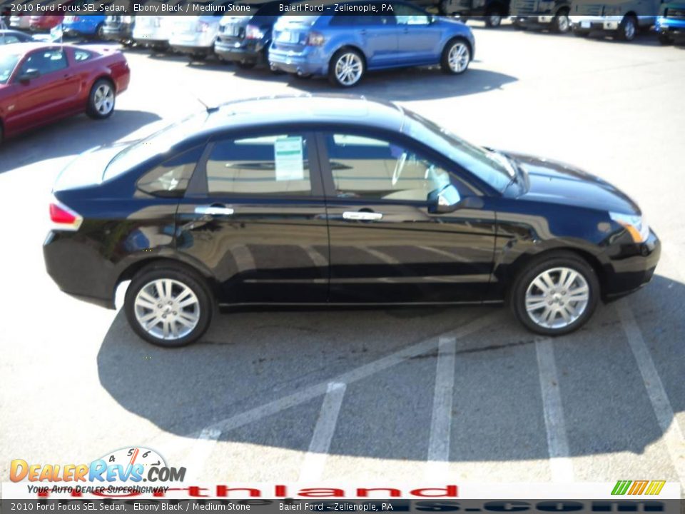 2010 Ford Focus SEL Sedan Ebony Black / Medium Stone Photo #5