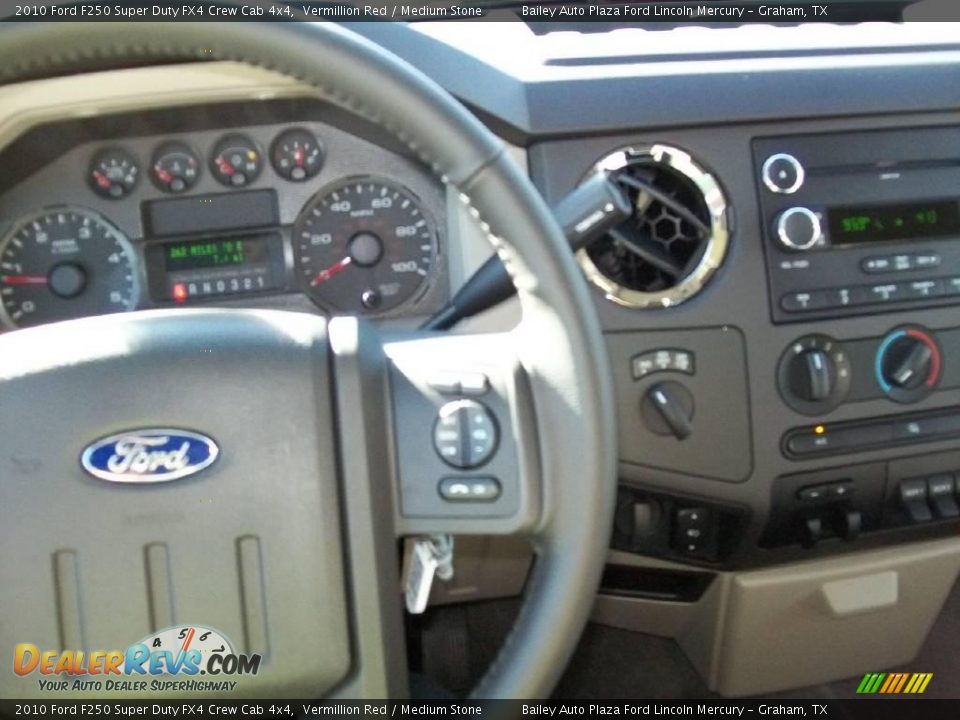 2010 Ford F250 Super Duty FX4 Crew Cab 4x4 Vermillion Red / Medium Stone Photo #3
